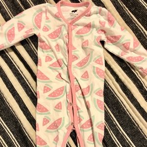 Monica + Andy Organic Snap One-Piece Watermelon Pajamas 6-9mo